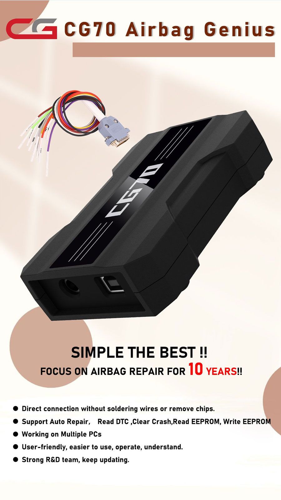 2023 CGDI CG70 Airbag Reset Tool