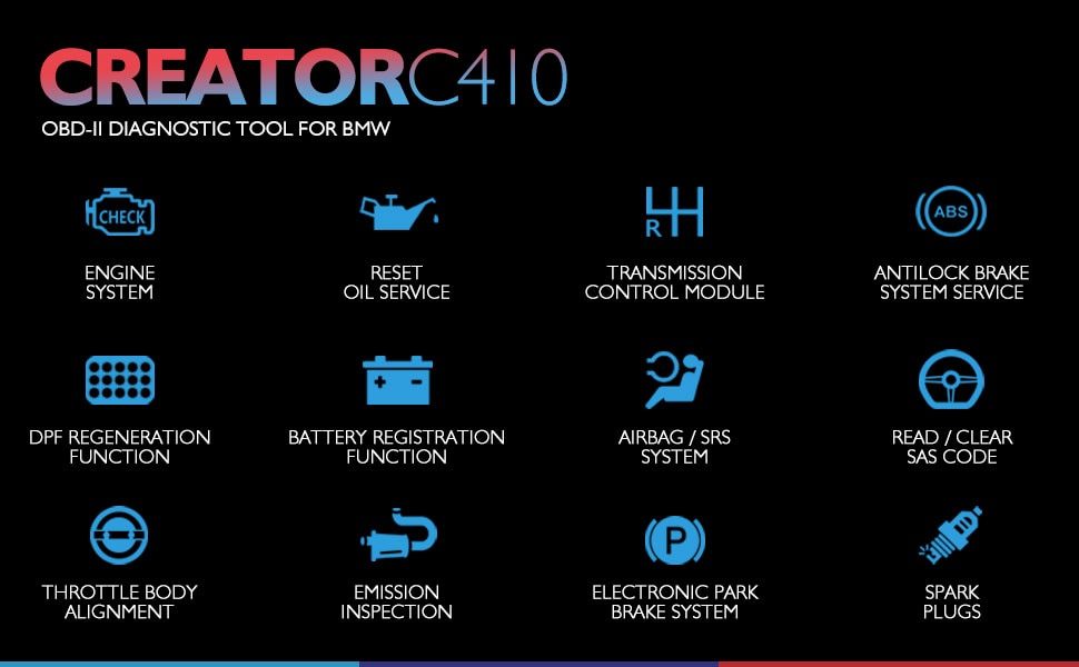 Escáner obd2 profesional creador c410