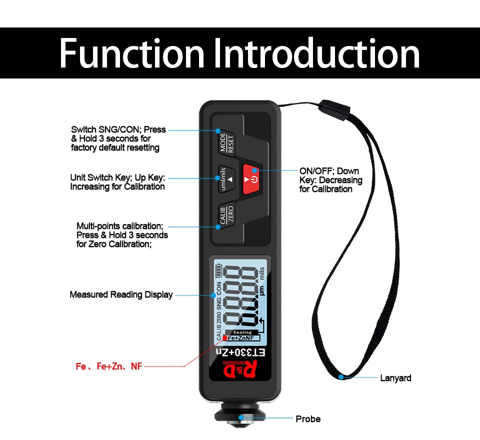 R&D ET330 Car Paint Thickness Gauge