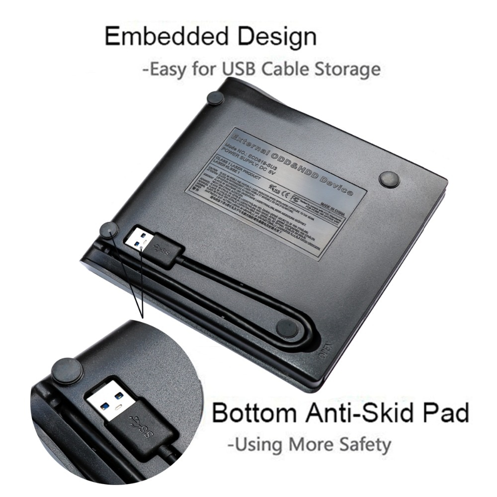 USB 3.0 Slim External DVD RW CD Writer Drive