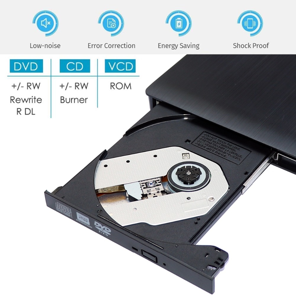 USB 3.0 Slim External DVD RW CD Writer Drive