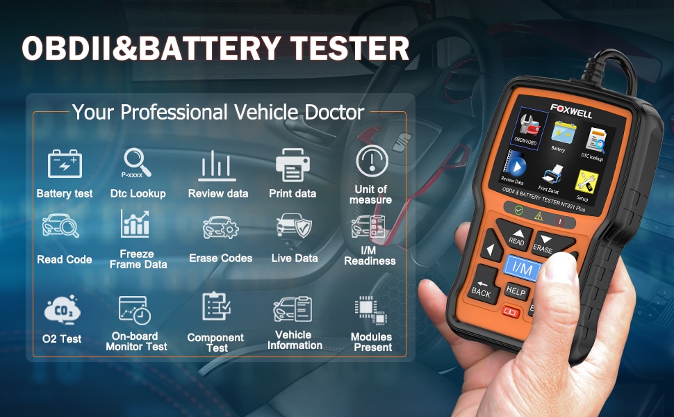 Escáneres foxwell nt301plus obd2