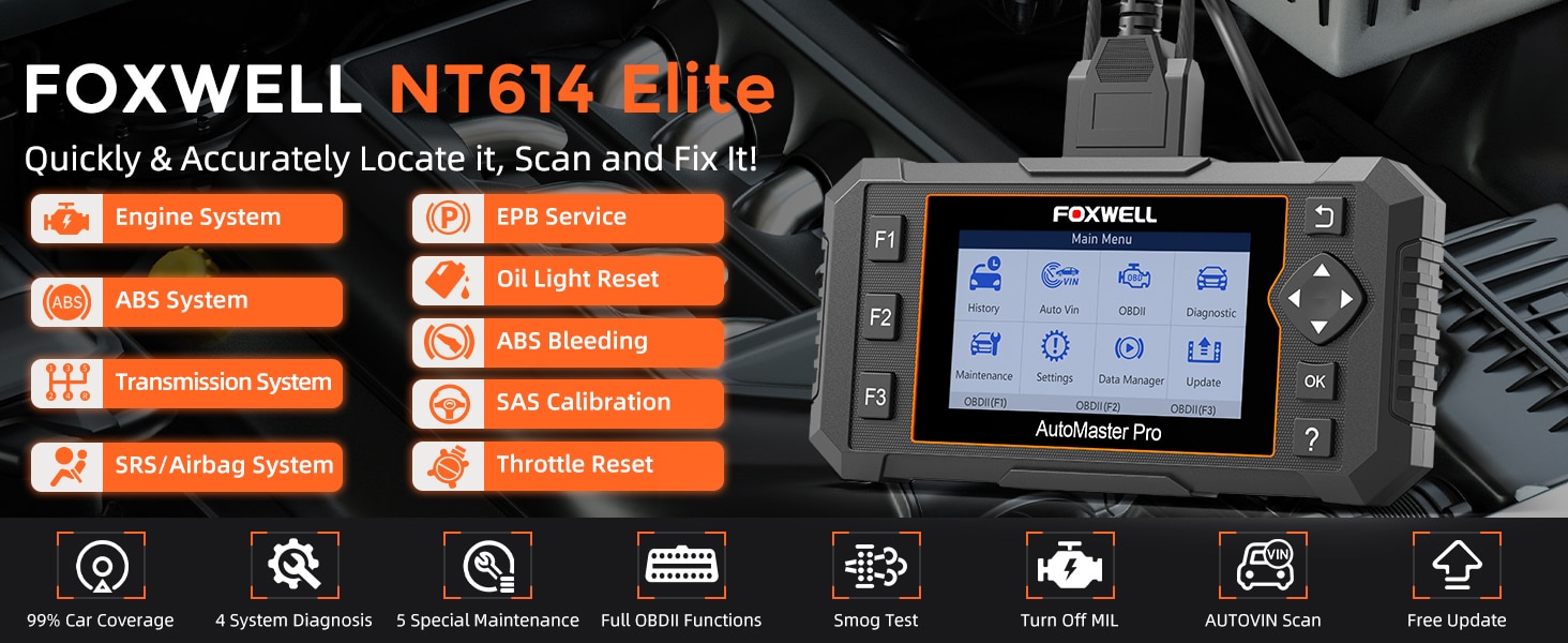 Escáner de diagnóstico foxwell nt614 elite obd2