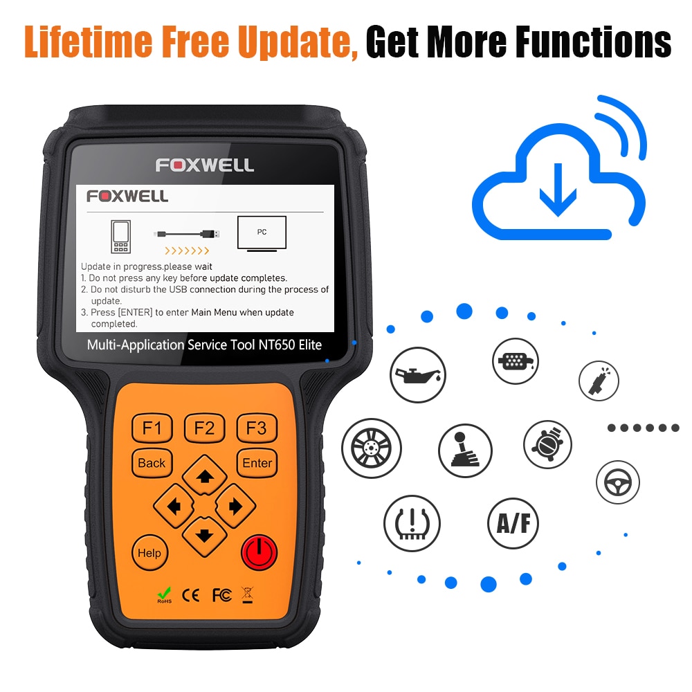 Herramienta de diagnóstico foxwell nt650 elite obd2 eobd