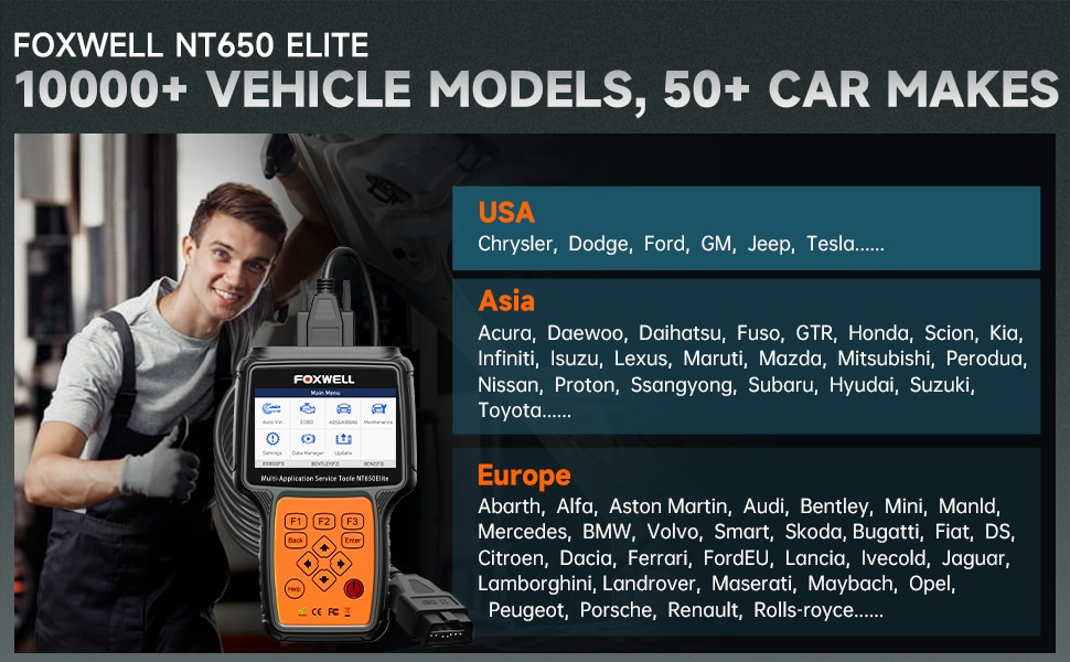 Foxwell nt650 elite obd2 escáneres automotrices