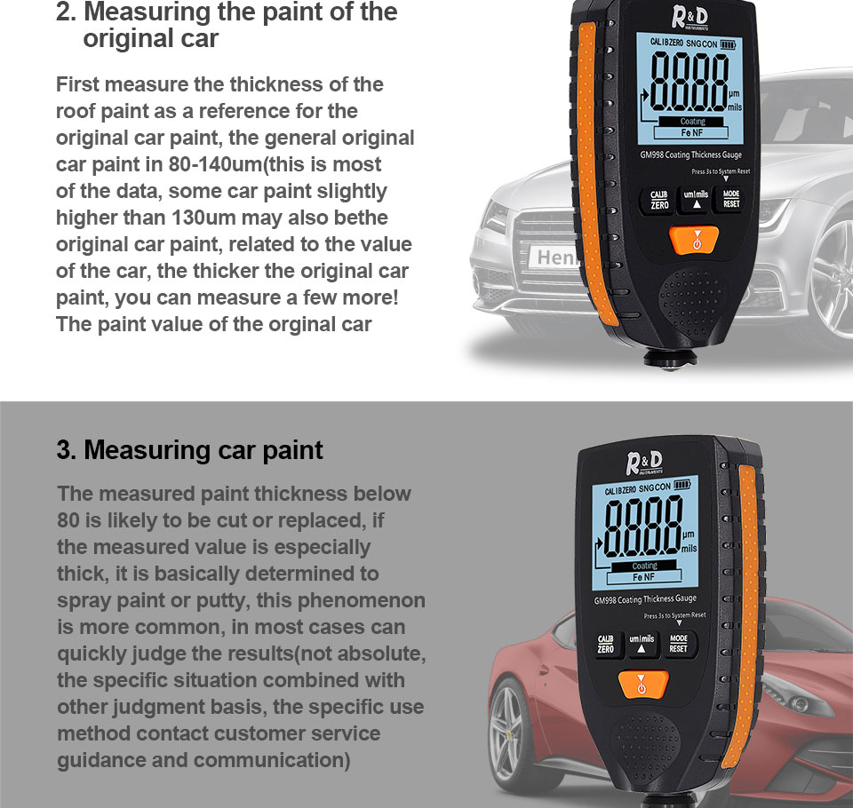 Desarrollo del medidor de espesor de pintura automotriz gm998 PINTURA AUTOMOTRIZ el