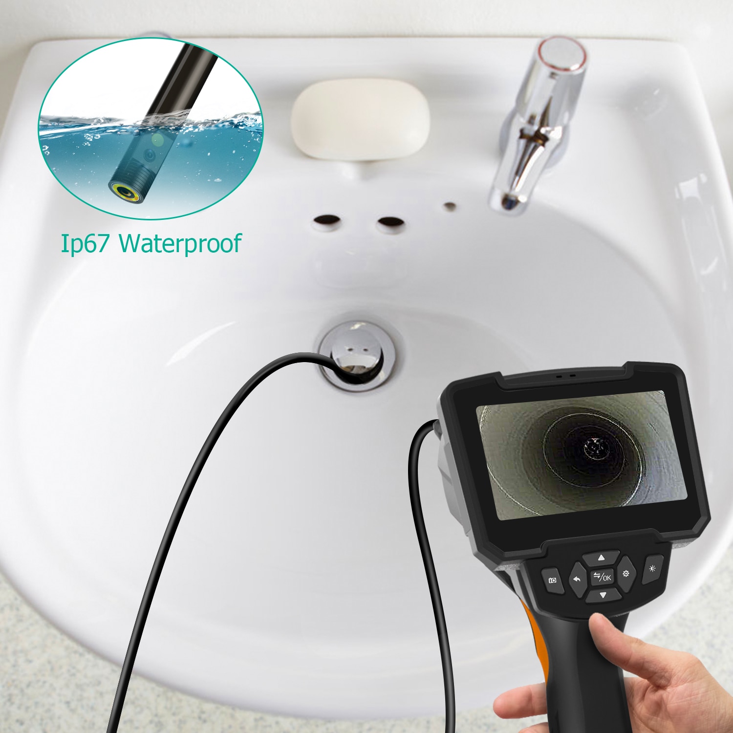 Portable Dual Lens Handheld Endoscope Camera