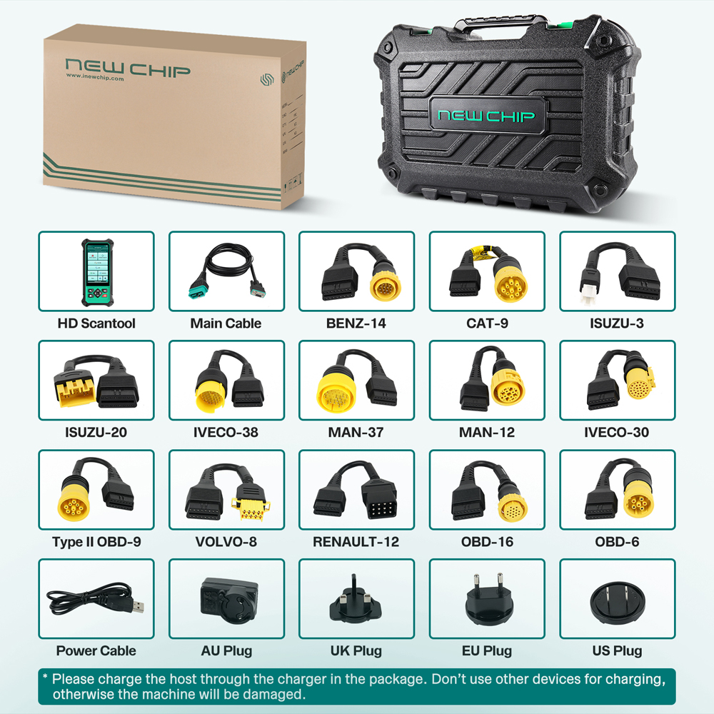 Nuevo chip hdt301 obd2 escáner de diagnóstico de camiones