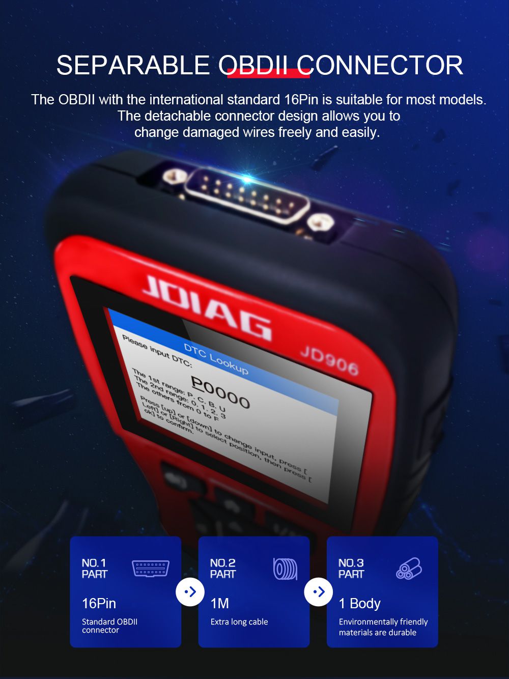 Original JDiag JD906 Auto Professional Code Reader 