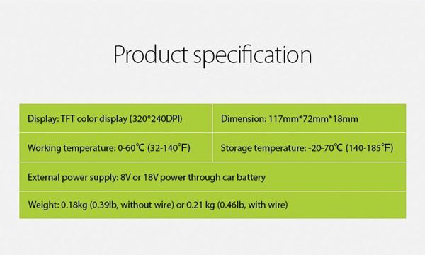 JDiag JD201 product Specifications