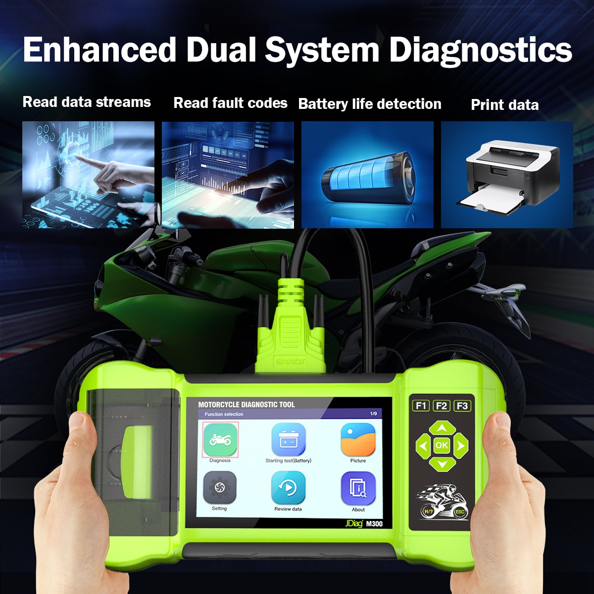 JDiag M300 Motorrad Diagnose OBD2 Scanner