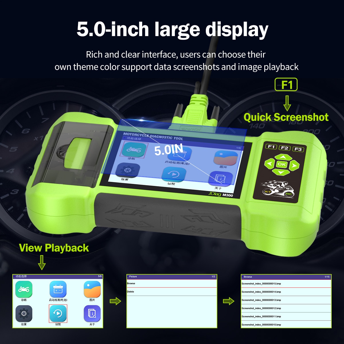 JDiag M300 Motorcycle Diagnostic OBD2 Scanner