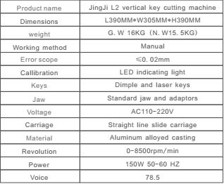 Máquina de corte de clave vertical Jingji L2 - 2