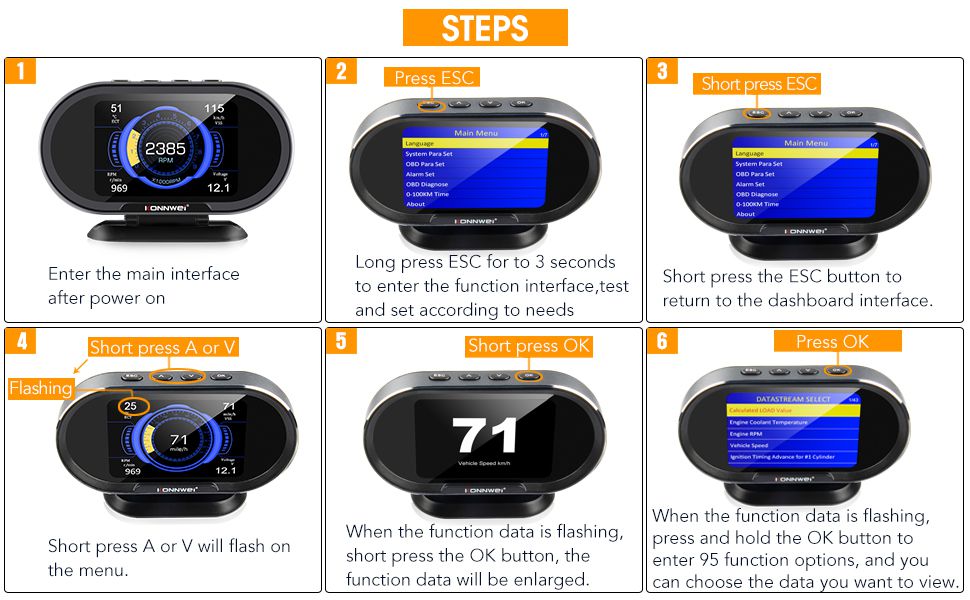 KONNWEI  KW206 OBD2 On-Board