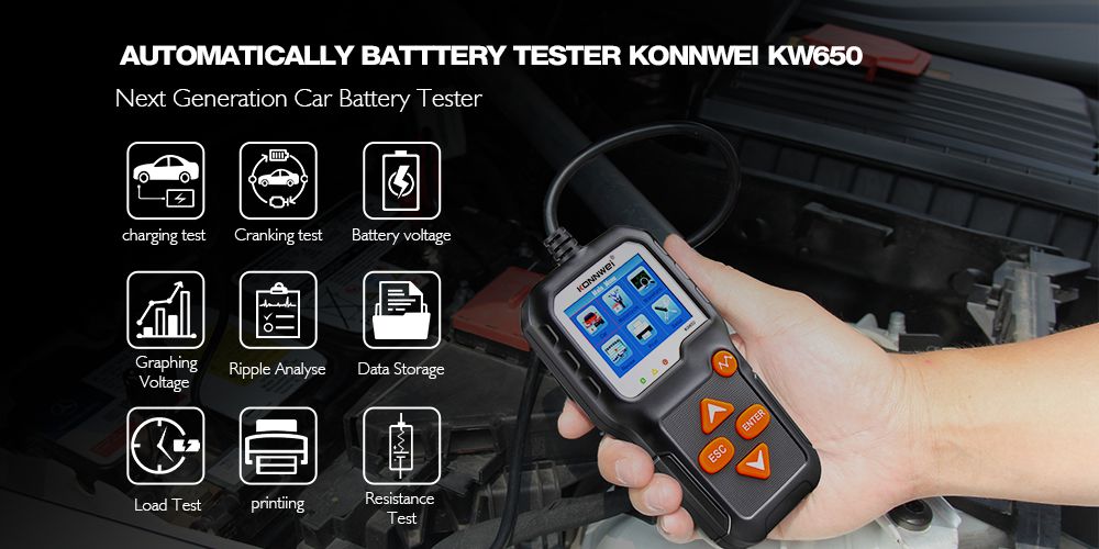 KONNWEI KW650 Car Motorcycle BatteryTester