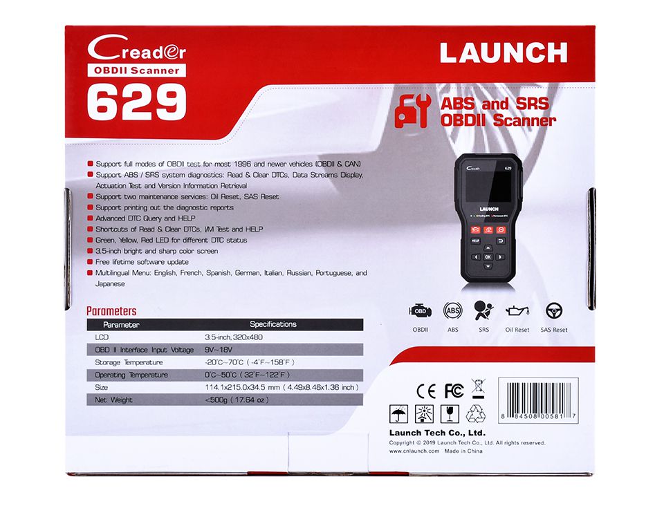 Activar el escáner crear 629 cr629 obd2