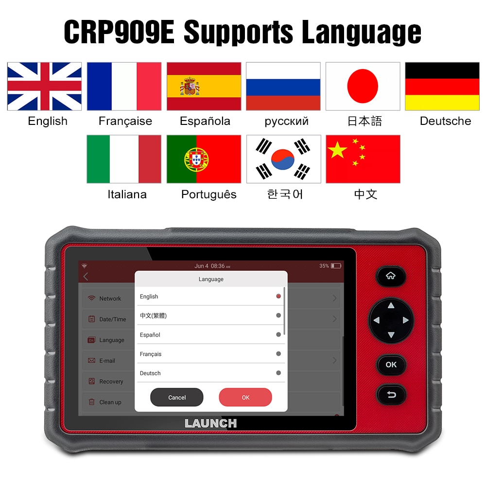 Lanzamiento de la herramienta de diagnóstico de vehículos x431 crp909e para todo el sistema