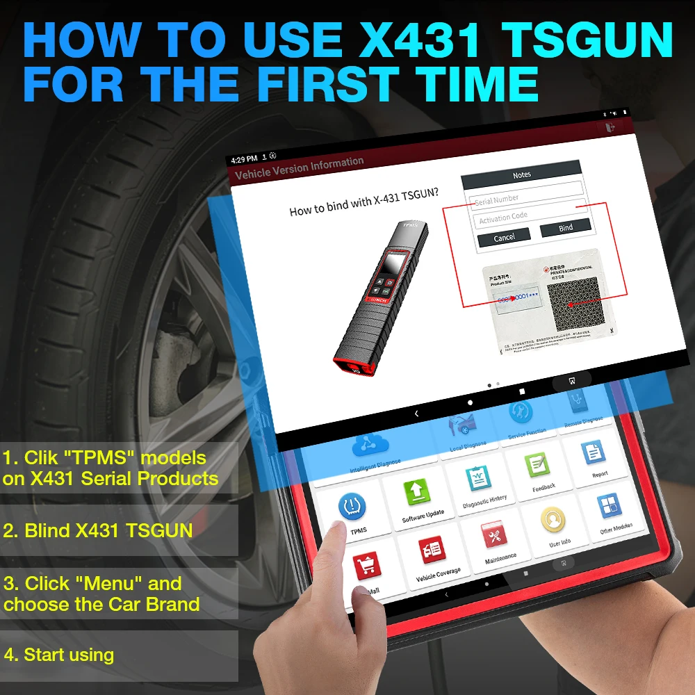 2025 출시 X431 I-TPMS 차 타이어 압력 진단 너무