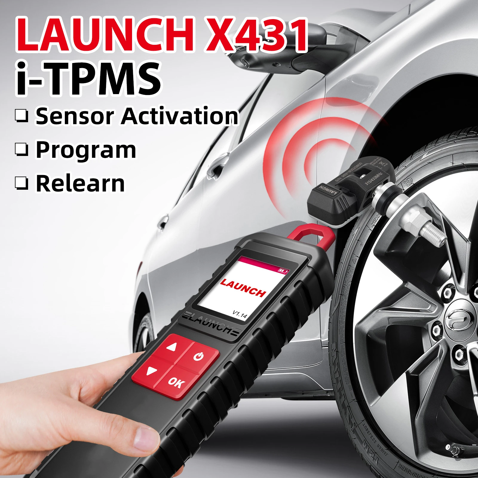 2025 출시 X431 I-TPMS 차 타이어 압력 진단 너무
