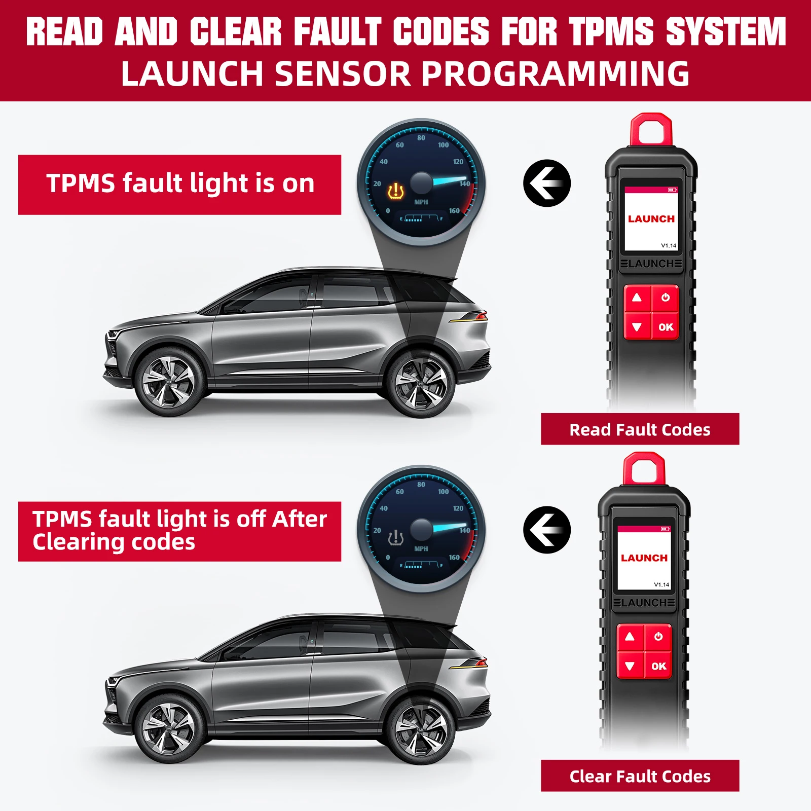 2025 출시 X431 I-TPMS 차 타이어 압력 진단 너무