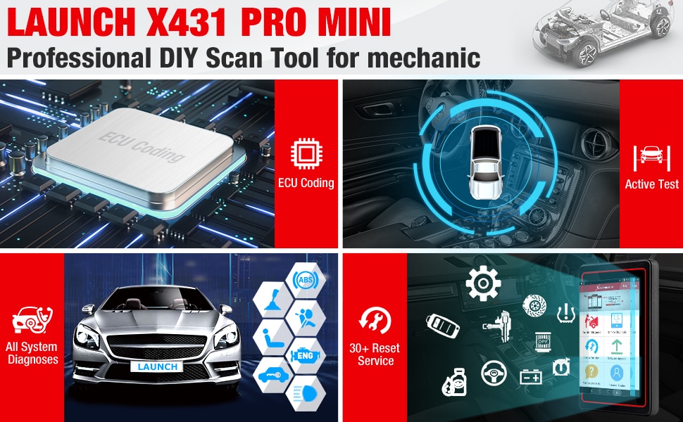 Launch x431 pro mini herramienta de diagnóstico para todo el sistema