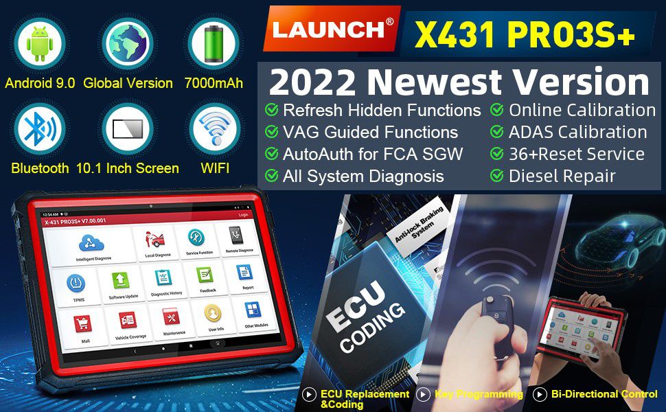 2022 Neueste LAUNCH X431 PRO3S+ Bidirektional Scan Tool