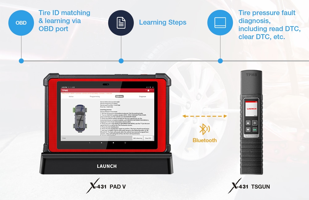 Launch X431 TSGUN TPMS Car Tire Pressure Detector 