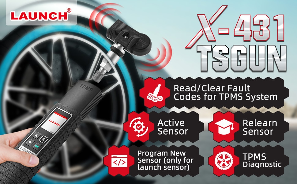 Launch X431 TSGUN TPMS Car Tire Pressure Detector 