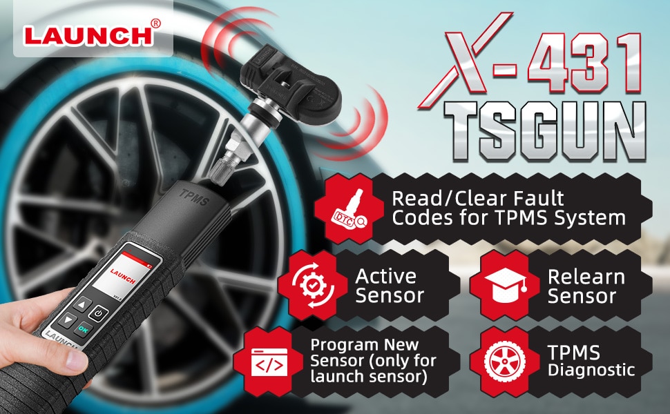 Activar el detector de presión de neumáticos de automóviles x431 tsgun tpms 