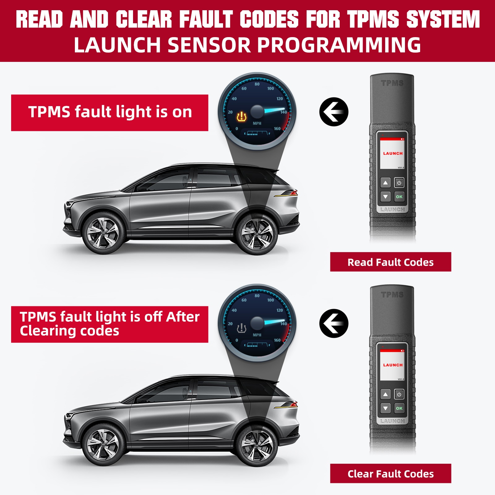 Activar el detector de presión de neumáticos de automóviles x431 tsgun tpms 