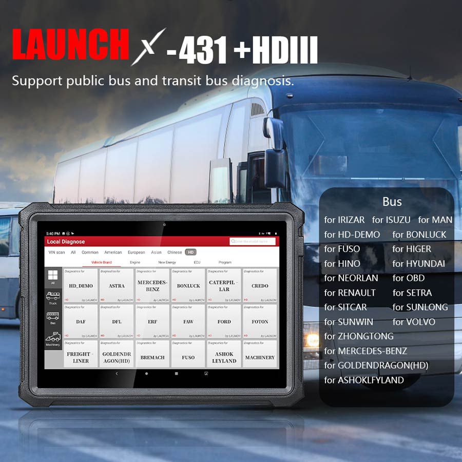 Original Launch X431 V+ HD3 Wifi/Bluetooth Heavy Duty Tr