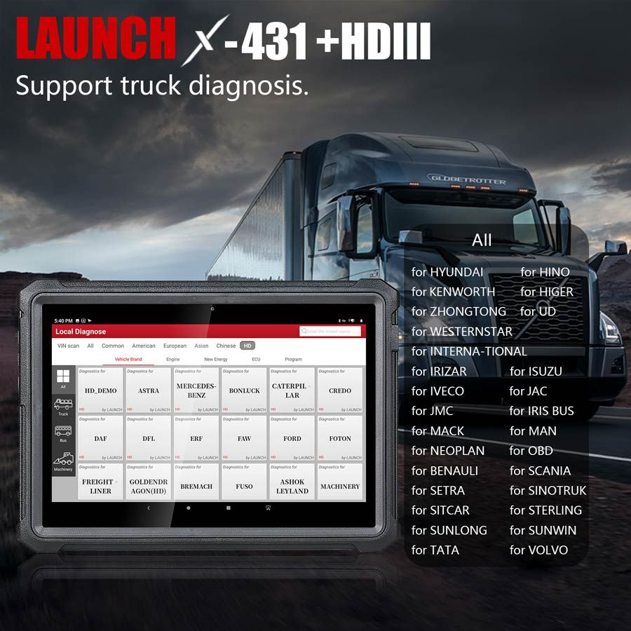 Activar la herramienta de diagnóstico de camiones pesados x431 v + hd3 WiFi / Bluetooth 