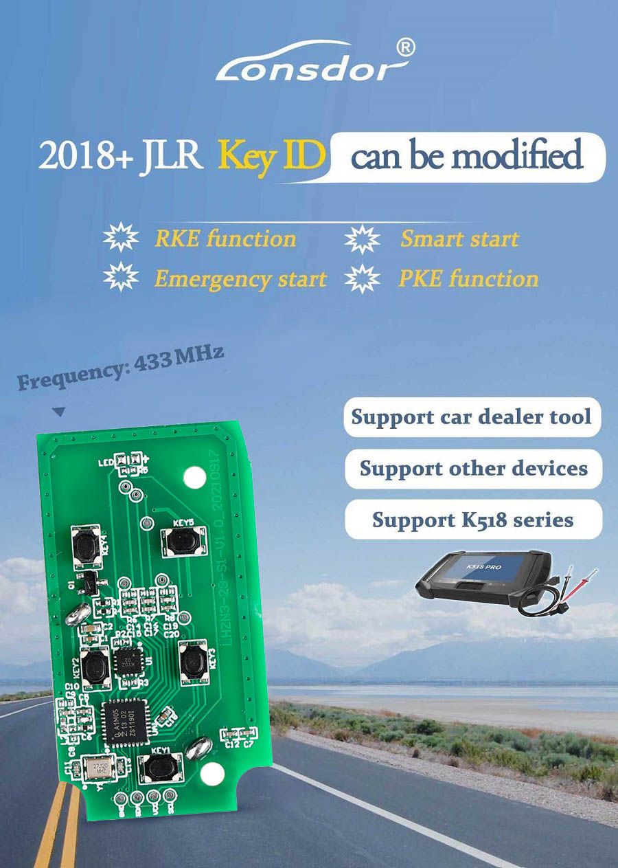 2018 - 2021 Land Rover Jaguar 315 MHz / 433 MHz lonsdor SMART Key