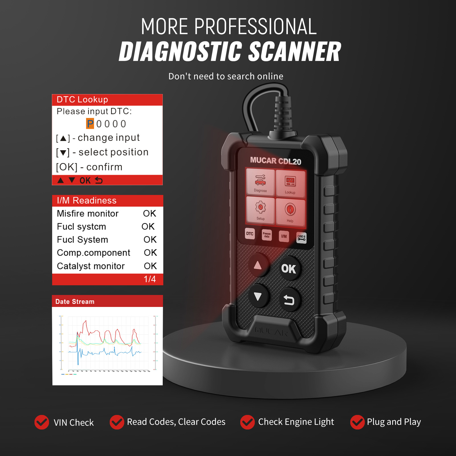 Escáneres mucar cdl20 obd2