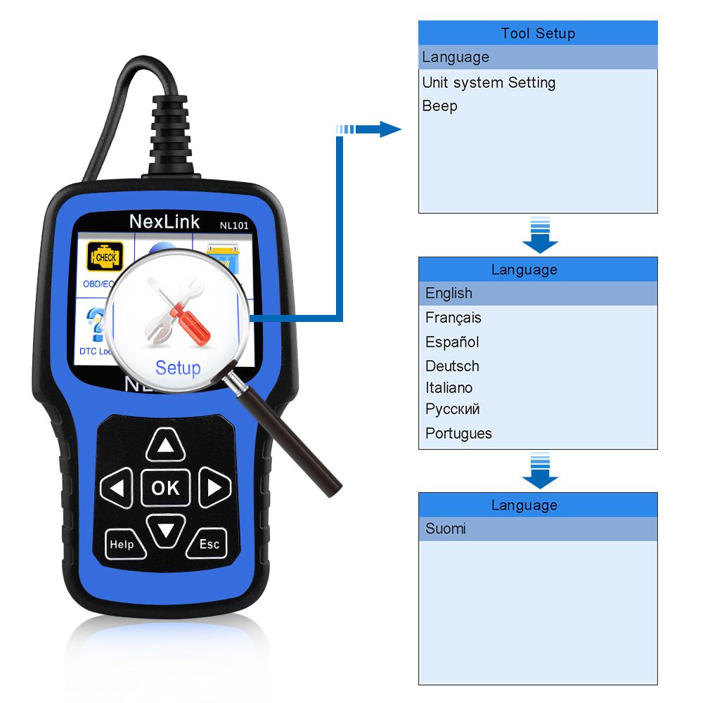 Escáneres automotrices nexas nl101 obd2