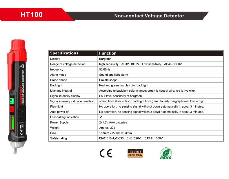 Detector de tensión sin contacto 