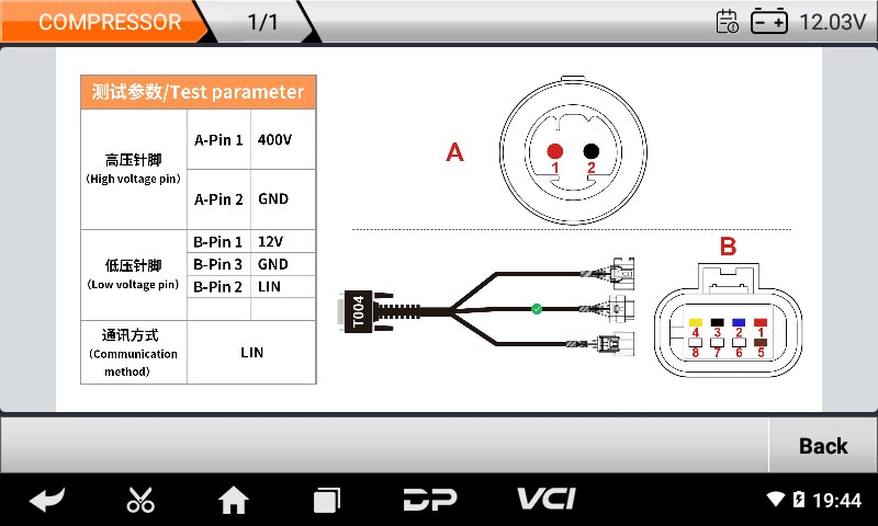 Herramienta de plataforma de prueba de compresores automotrices obdstar mt502