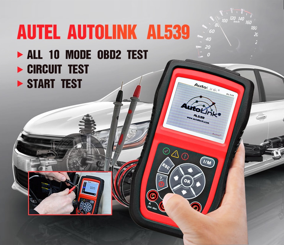 Herramienta de diagnóstico de fallas original autoel autolink al539 OBDII / CAN