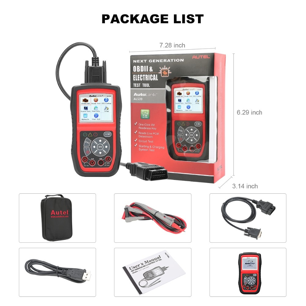 Original Autel AutoLink AL539 OBDII/CAN Scan Tool