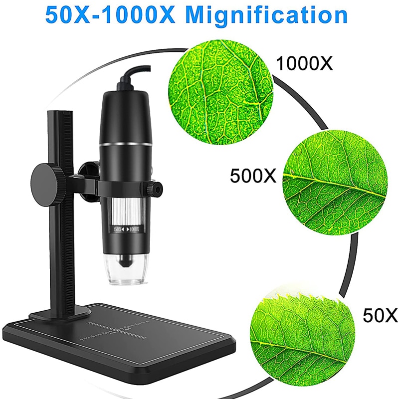 Microscopio digital USB profesional 1000x 1600x 8 LED 2