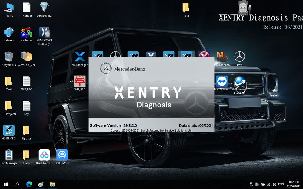 V2021.6 vxdiag Mercedes - Benz Star C5 OEM xentry Diagnosis VCI 500gb software con keygen SSD