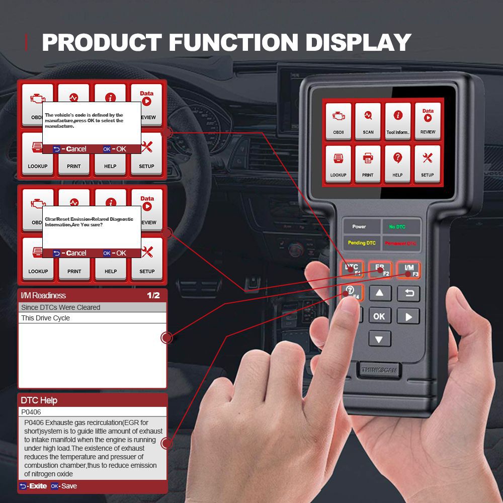 Thinkcar thinkscan 600 ABS / SRS diagnóstico de todo el sistema au