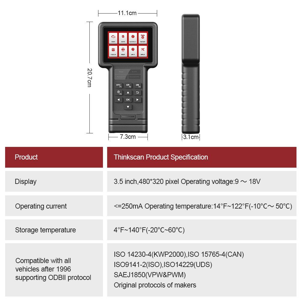 Thinkcar thinkscan 600 ABS / SRS diagnóstico de todo el sistema au