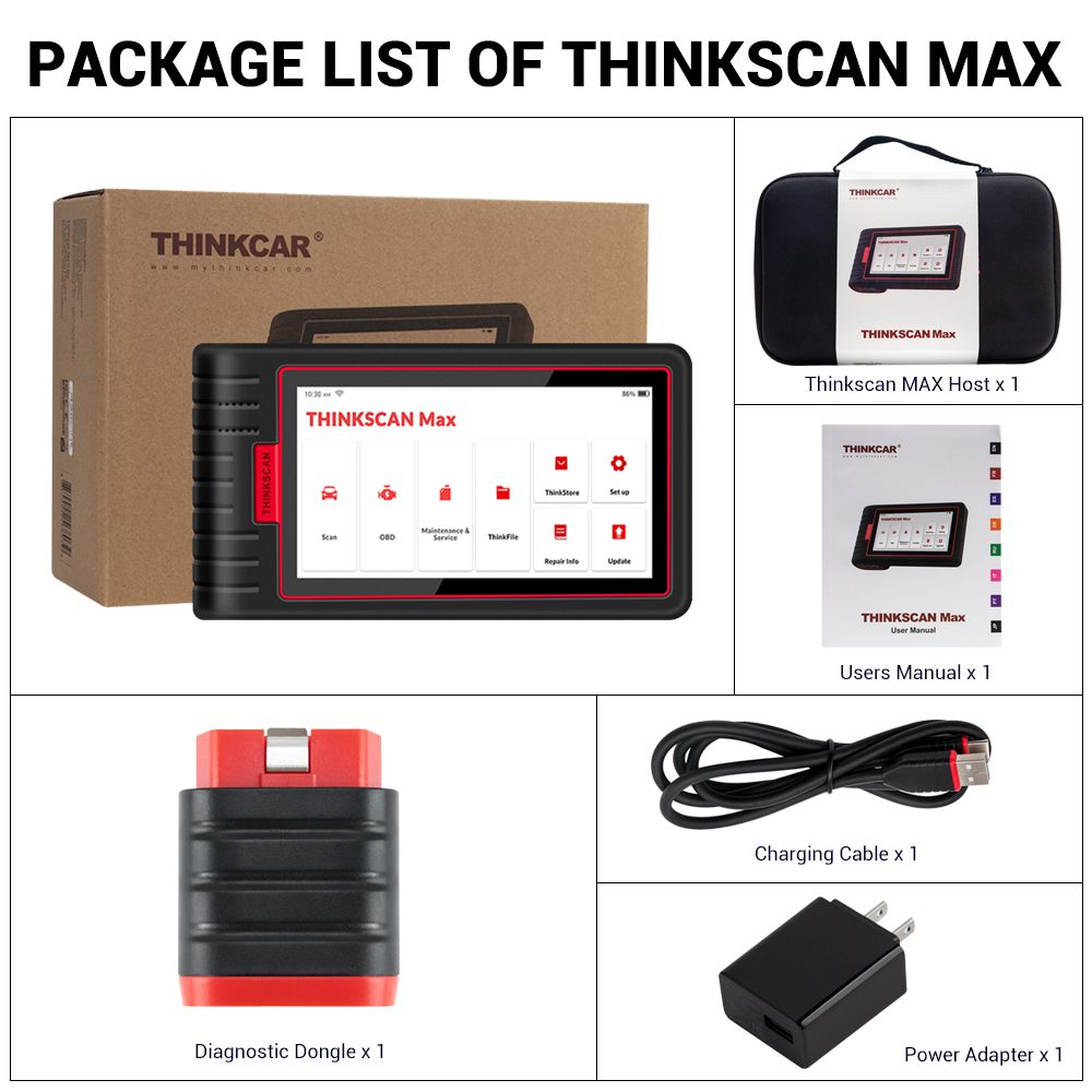 Escaneo de diagnóstico obd2 de todo el sistema thinkcar thinkscan Max