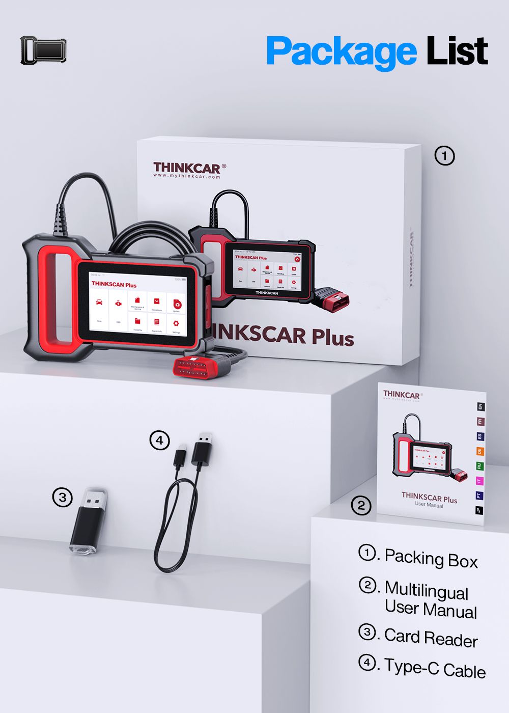 Escáner obd2 profesional thinkcar thinkscan plus S4