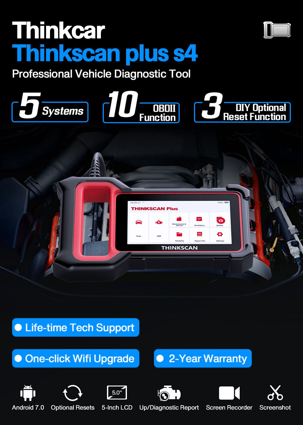 THINKCAR Thinkscan Plus S4 Professional OBD2 Scanner