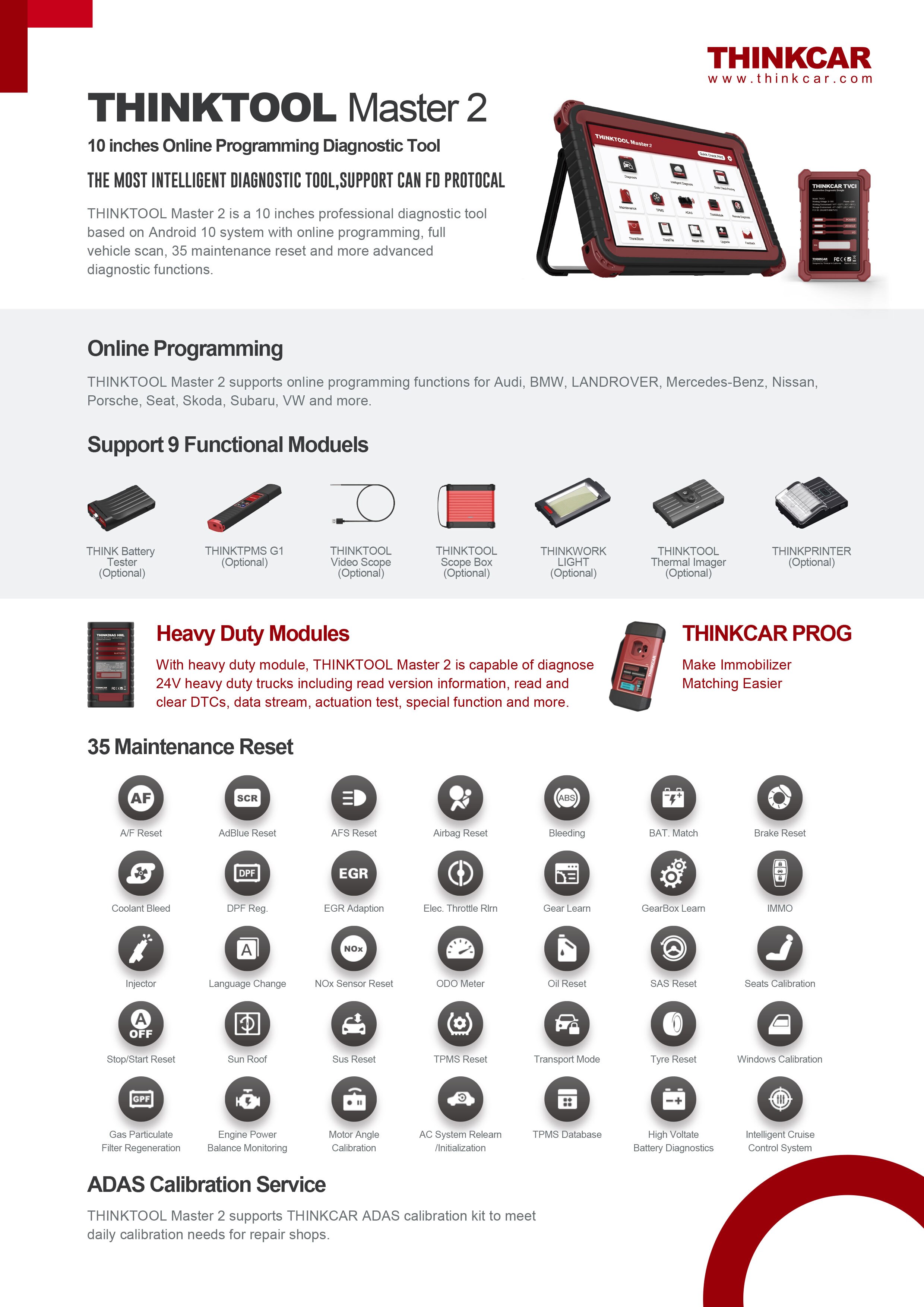 Thinkcar thinktool master2 obd2 diagnóstico de automóviles