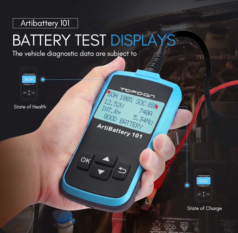 Topcon ab101 probador de baterías automotrices