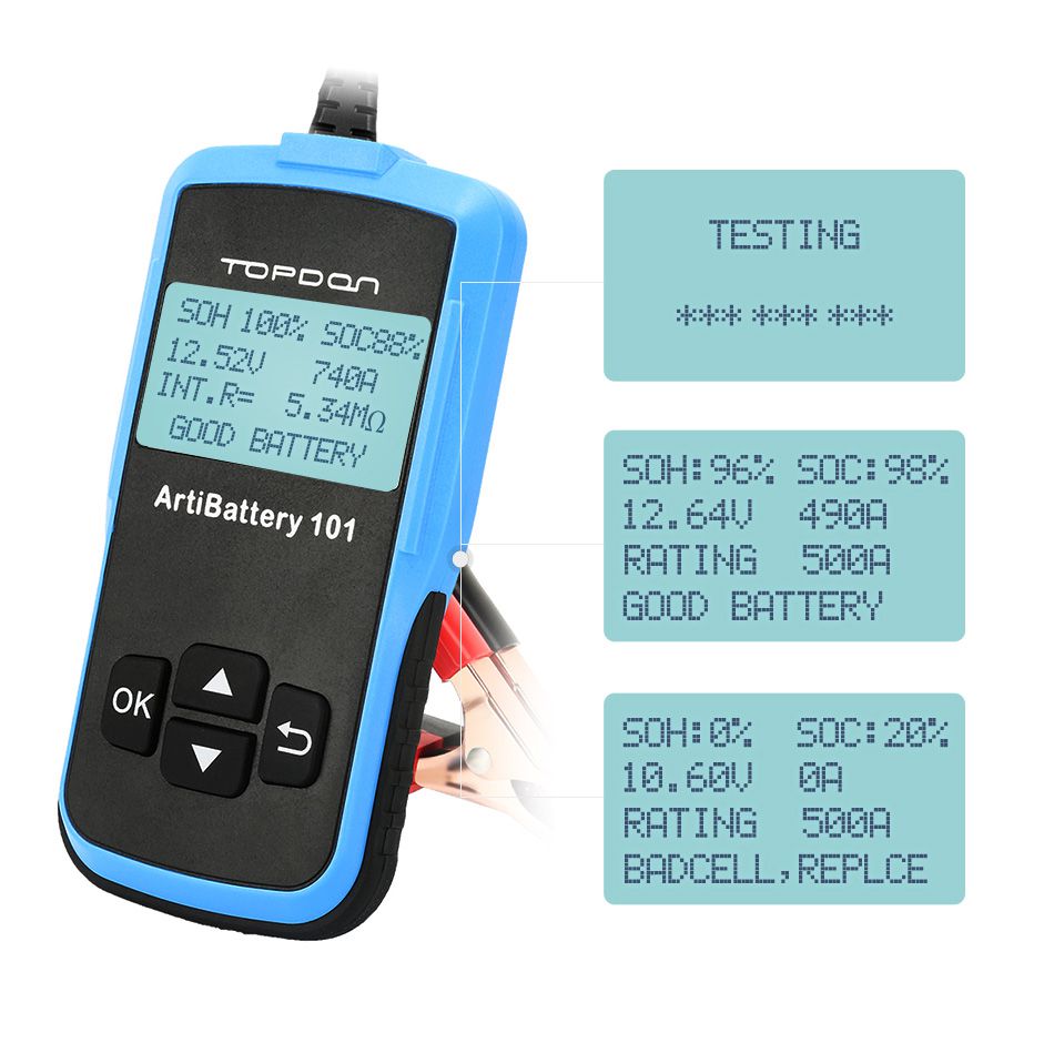 Topcon ab101 probador de baterías automotrices