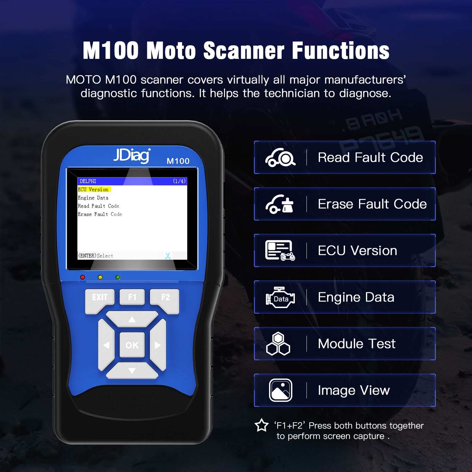 JDiag M100 Universal Motorcycle Scan Tool